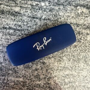Ray-Ban Navy Blue slim Eyewear hard shell leather glasses glass travel Case